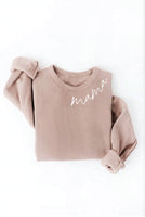MAMA Collar Print Graphic Sweatshirt