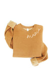 MAMA Collar Print Graphic Sweatshirt