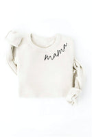 MAMA Collar Print Graphic Sweatshirt