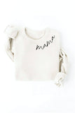 MAMA Collar Print Graphic Sweatshirt