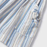 Printed Linen Dress - Blue & White Stripe