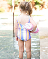 Tie Shoulder Striped One Piece - Rainbow Lane
