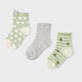3 Pair Midi Baby Socks - Aloe