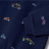 Printed Pullover Sweatshirt - Navy with Cars