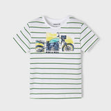 Short Sleeve T-Shirt - Yellow Stripe, Motorcycle