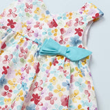 Printed Dress with Matching Diaper Cover - Turquoise, Florals