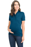 Short Sleeve Wrap Maternity/Nursing Top - Teal