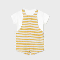 2 Piece Dungaree Set - Mustard Stripe