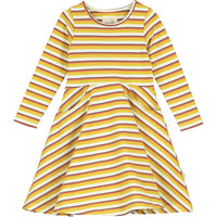 Merilie Dress - Long Sleeve, Gold/Orange Stripe