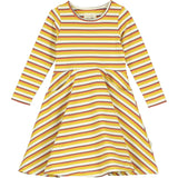 Merilie Dress - Long Sleeve, Gold/Orange Stripe