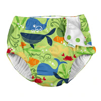 Side-Snap Reusable Swim Diaper - Green Sealife