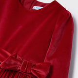 Long Sleeve Velvet Dress - Red