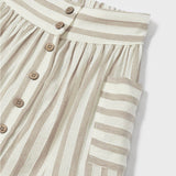 Stripe Skirt with Pockets - Natural