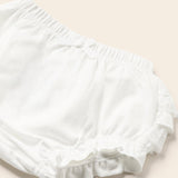 Ruffled Diaper Cover - White