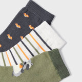 3 Pair Baby Crew Socks - Forest Friends, Moss