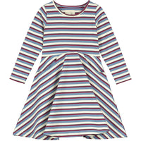 Merilie Dress - Long Sleeve, Blue/Purple Stripe