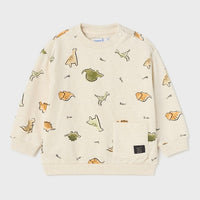 Printed Dino Pullover - Oat