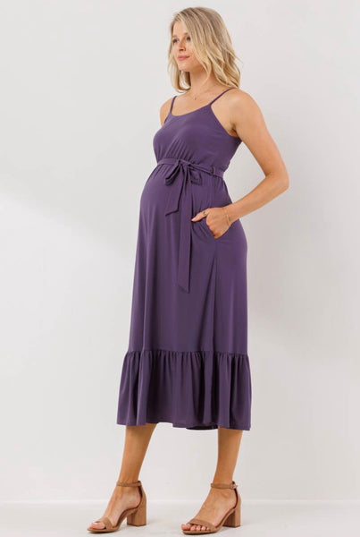 Maternity Spaghetti Strap Dress - Berry Hatch Boutique Maternity Spaghetti Strap Dress - Berry Hatch Boutique