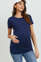 Short Sleeve Maternity Tee - Navy