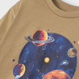 Long Sleeve Graphic Tee - "Discover Your Own World," Biscuit
