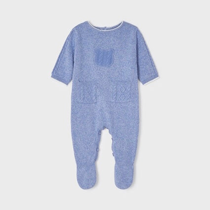 Knit Footed One-Piece Outfit - Blue Ice