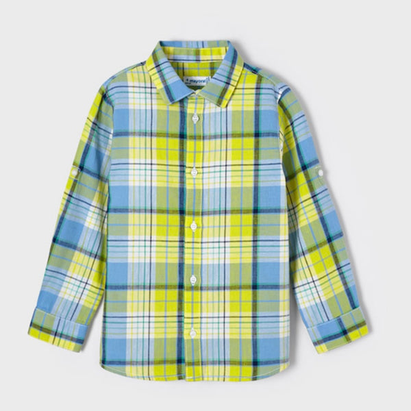 Long Sleeve Linen Button-Up Shirt - Lemon