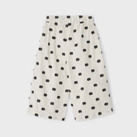 Cropped Pants with Polka Dot Pattern - Cream & Black