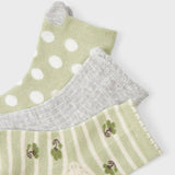 3 Pair Midi Baby Socks - Aloe
