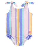 Tie Shoulder Striped One Piece - Rainbow Lane