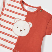 2 Piece Shirt & Short Set - Papaya Striped Bear