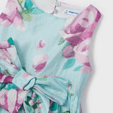 Printed Linen Dress - Turquoise Floral