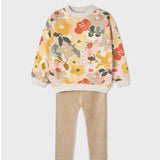 Pullover & Leggings Set - Floral Print, Honey