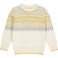 Ginny Pullover Sweater - Gold/Grey/Ivory