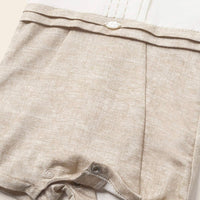 Linen Ceremony Romper - Off-White & Beige