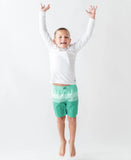 Striped Swim Trunks - Ocean Teal