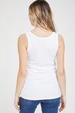Basic Ribbed Maternity Tank - White