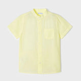 Mandarin Collar Short Sleeve Shirt - Pineapple