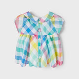 Plaid Blouse - Aquamarine