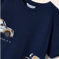 Printed Short Sleeve T-Shirt - Retro Rides, Navy