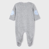 Long Sleeve Footed Outfits - 2 Pack, Grey & Sky Blue