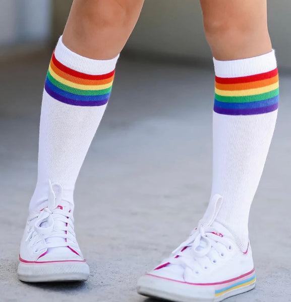 Knee High Socks - Rainbow Stripe