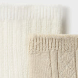2 Pack Infant Dress Socks - Off-White & Beige