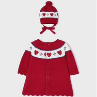Knit Dress & Toboggan for Infant - Mistletoe Red