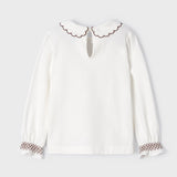 Embroidered Knit Blouse - Natural Mocha