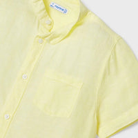 Mandarin Collar Short Sleeve Shirt - Pineapple