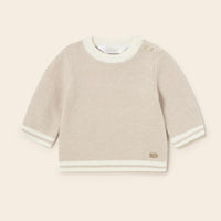 Infant Knit Sweater - Cream & Beige