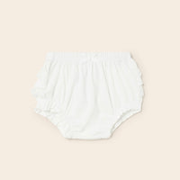 Ruffled Diaper Cover - White