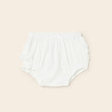 Ruffled Diaper Cover - White