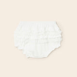 Ruffled Diaper Cover - White