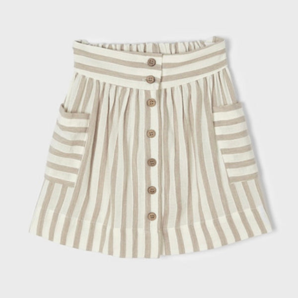Stripe Skirt with Pockets - Natural